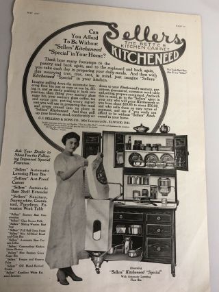 Sellers Kitchen Cabinet,  1917 Ad,
