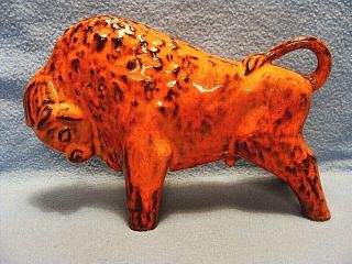 Very Rare Vintage 1960s W.  Goebel West Germany Orange Buffalo Porcelain Figurine