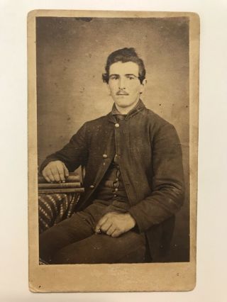 Rare Antique Id’d Civil War Soldier Possible Massachusetts Infantry Cdv Photo
