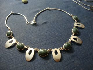 Native American Rare Gem Stone Sterling Silver Big Chunky Necklace