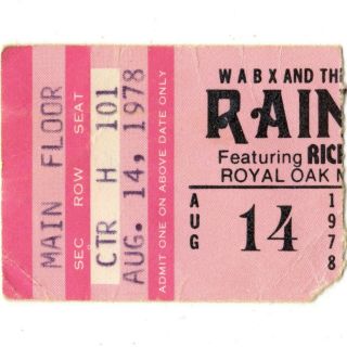 Rainbow & Mc5 Concert Ticket Stub Royal Oak Mi 8/14/78 Ronnie James Dio Rare