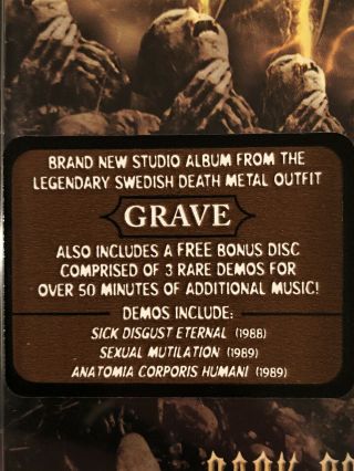 GRAVE Back From The Grave CD 2002 Century Media RARE 2