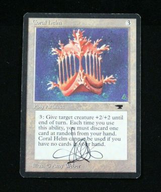 Coral Helm Magic Gathering Mtg Artist Proof Antiquities Nm Signed,  Sketch