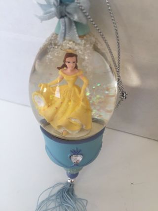 Vintage Beauty And The Beast Belle Snowglobe Ornament With Glitter/tassel Rare