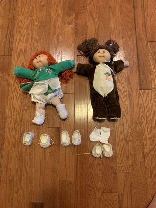 2 Vintage Cabbage Patch Kid Girls With Accessories