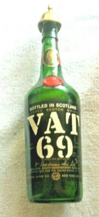 Rare Vintage Vat 69 Scotch Whiskey Glass Bottle – Perfect Labels
