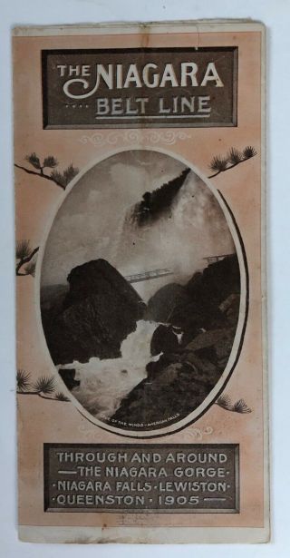 1905 Niagara Belt Line Rare Ill Color Brochure Niagara Falls Lewiston Queenston