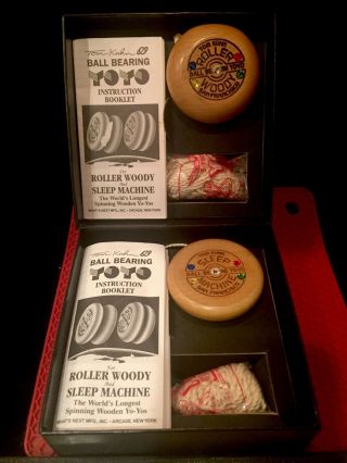 Rare Jeweled Tom Kuhn Sleep Machine / Roller Woody Yo Yo Set With Boxes,  Access.
