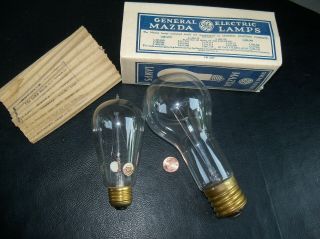 2 Antique Light Bulbs,  Mazda,  Ge And Western Electric,