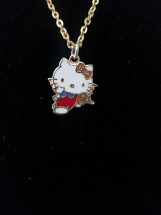 Vintage Rare 1976 Sanrio Hello Kitty Gold Tone Necklace
