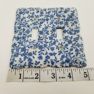 Antique Blue and White Floral Ceramic Switch Plate 2