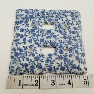 Antique Blue and White Floral Ceramic Switch Plate 3