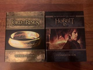 The Hobbit And The Lord Of The Rings Trilogy Extended (blu - Ray,  3d) Rare Oop