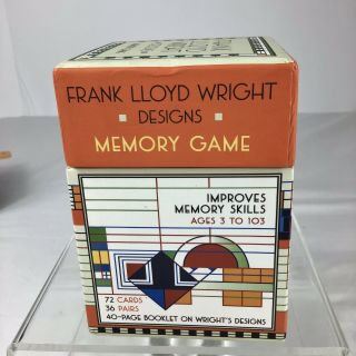 2008 Frank Lloyd Wright Designs Memory Game Complete Box & Booklet Rare