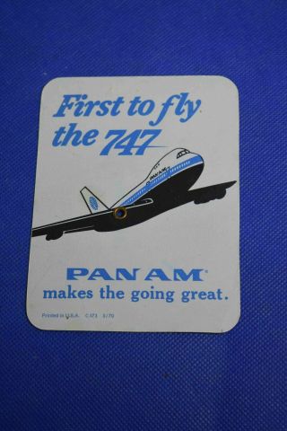 Rare Vintage Paa Pan American Airlines Time Selector Dial On Card B - 747