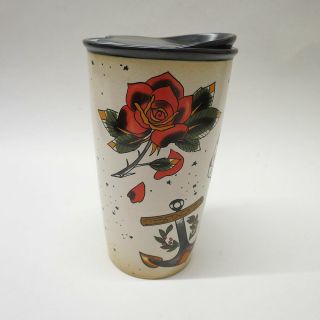 Starbucks RARE 2015 Mermaid Sailor Tattoo Ceramic 12oz Tumbler Cup Travel Mug 3