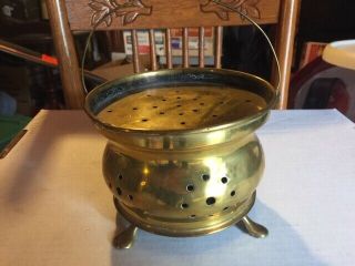 antique brass coffee pot with base 3
