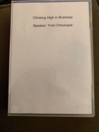 Rare Dvd - Yvon Chouinard - Climbin High In Business - Lecture