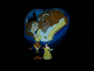 Euc 100 Vintage Disney Polly Pocket Beauty And The Beast Playcase 1995
