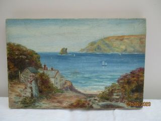An Antique Vintage Small Oil Painting On Canvas - Signed Mc (m.  Coppin)
