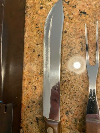 RARE Vintage Cutco 5 piece Knife Set 4 knives and fork Bakelite Wall Tray 2
