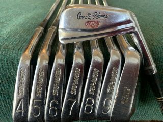 Rare Arnold Palmer Golf Ap Tru - Matic Iron Set - Rh,  3 - Pw,  Reg.  Steel With Lamkin