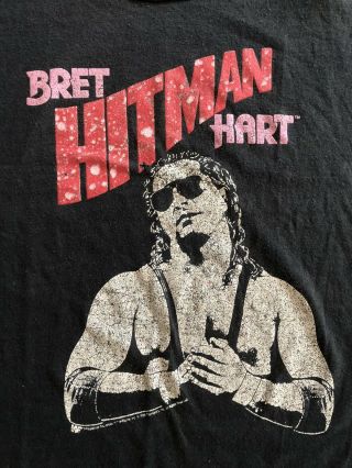 Vintage T - Shirt 80’s Wwf Bret “the Hitman” Hart Tank Top Szs Wwe Rare