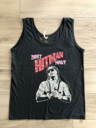 Vintage T - shirt 80’s WWF Bret “The Hitman” Hart Tank Top SzS WWE RARE 2