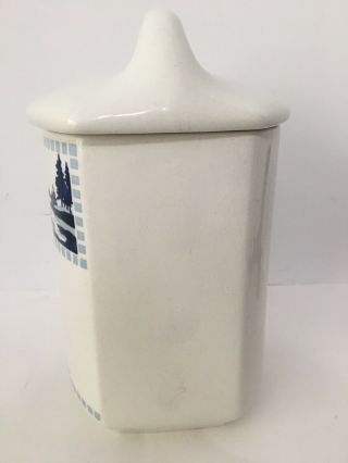 Yvonne 357 Czechoslovakia Blue & White Windmill Rice Canister Antique 20s to 40s 2