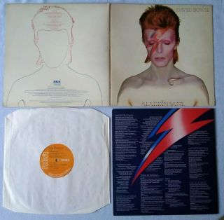 Rare Glam Prog Rock Lp David Bowie Aladdin Sane Rca Rs1001 1973 3t/3t