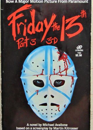 Friday The 13th Part 3 3 - D Michael Avallone Novel Tie In - Rare Oop