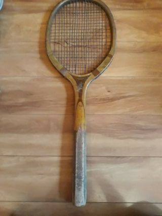 Vintage Very Rare Antique Circa 1922 Suzanne Lenglen Riviera Model Tennis Racket
