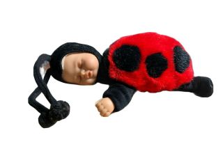 Vintage Anne Geddes Plush Stuffed Baby Ladybug Doll Approx 15” 2001
