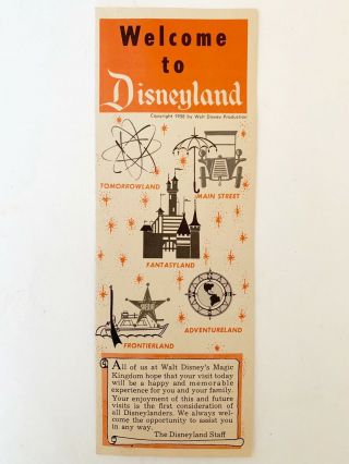 Vintage Welcome To Disneyland Pamphlet 1958 Walt Disney Park Map Rare A - 2