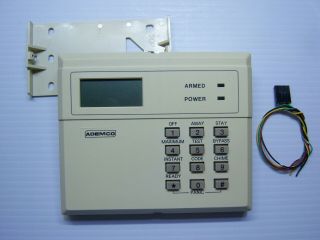 Ademco 4127 Fixed English Keypad W/wire Harness " Rare Find "