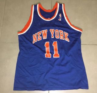 Rare Derek Harper 11 York Knicks Vintage Champion Jersey Sz 48 Ny Knicks Nba