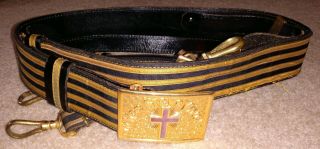 Antique " Knights Templar " Masonic Sword Belt