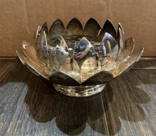 Vintage Reed & Barton Water Lily Silver Plate Lotus Flower Centerpiece Bowl