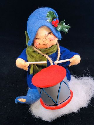 Vintage 1971 Annalee Little Drummer Boy Blue 7 " Christmas 720083xx Closed Eyes