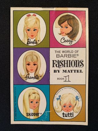 Vintage 1966 The World Of Barbie Fashions By Mattel Pamphlet Book 1 - Near