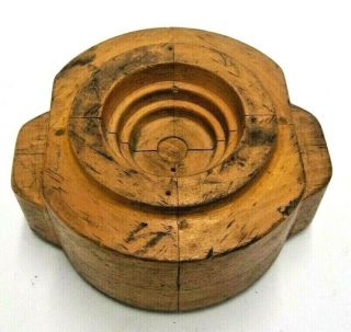 Small Round Sugar Pine Wood Foundry Casting Pattern Industrial Sculpture Art