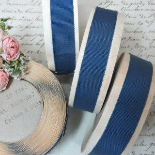 10y French Blue Silk Grosgrain Petersham Hat Banding Ribbon Millinery Flower