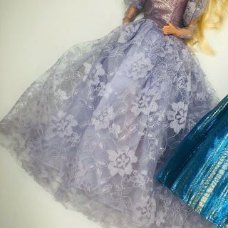 Three Vintage 1980 - 90s Barbies in dance ball gowns princess outfits 3