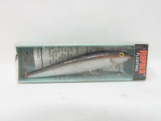 Vintage Rapala Floating 9S Silver Finnish Minnow Lure in Dam.  Box 3 1/2 