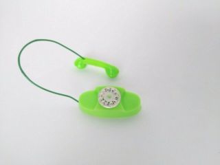 Vintage Barbie Doll Clone Lime Green Rotary Phone Telephone