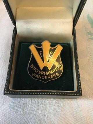 Rare - Wolverhampton Wanderers Wolves - Vintage Enamel Pin Badge 1960s