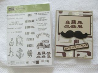 Stampin Up - Guy Greetings - Fathers Day - Hat Shoe Tools Fighter Antique Car
