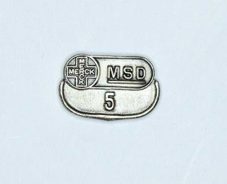 Rare Merck Msd Pharmaceutical 5 Year Service Pin Sterling Silver Michigan