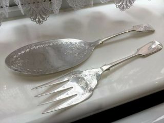Antique Mappin And Webb Silver Plated Fish Servers