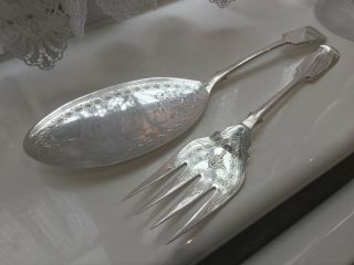 ANTIQUE MAPPIN AND WEBB SILVER PLATED FISH SERVERS 3